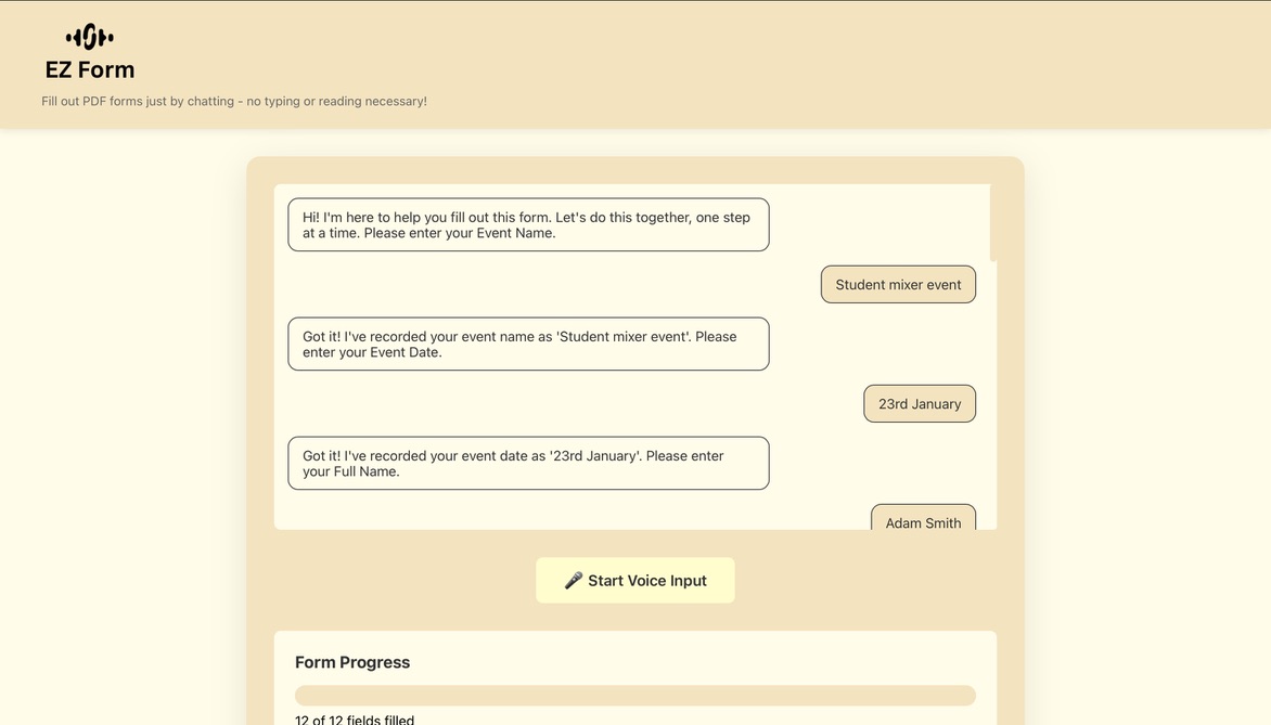 EZ Form preview